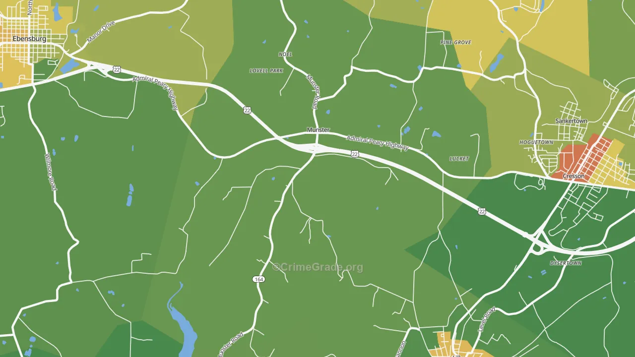 Munster, PA Map of Vandalism Rates
