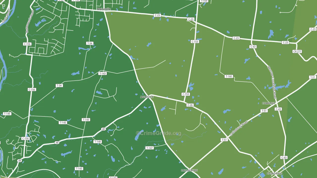 Murdock, OH Map of Vandalism Rates