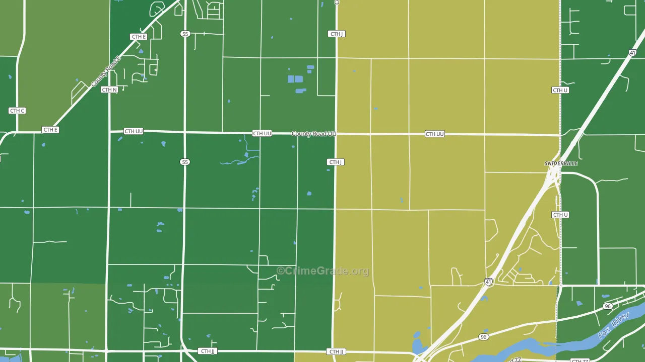 Murphy Corner, WI Map of Vandalism Rates