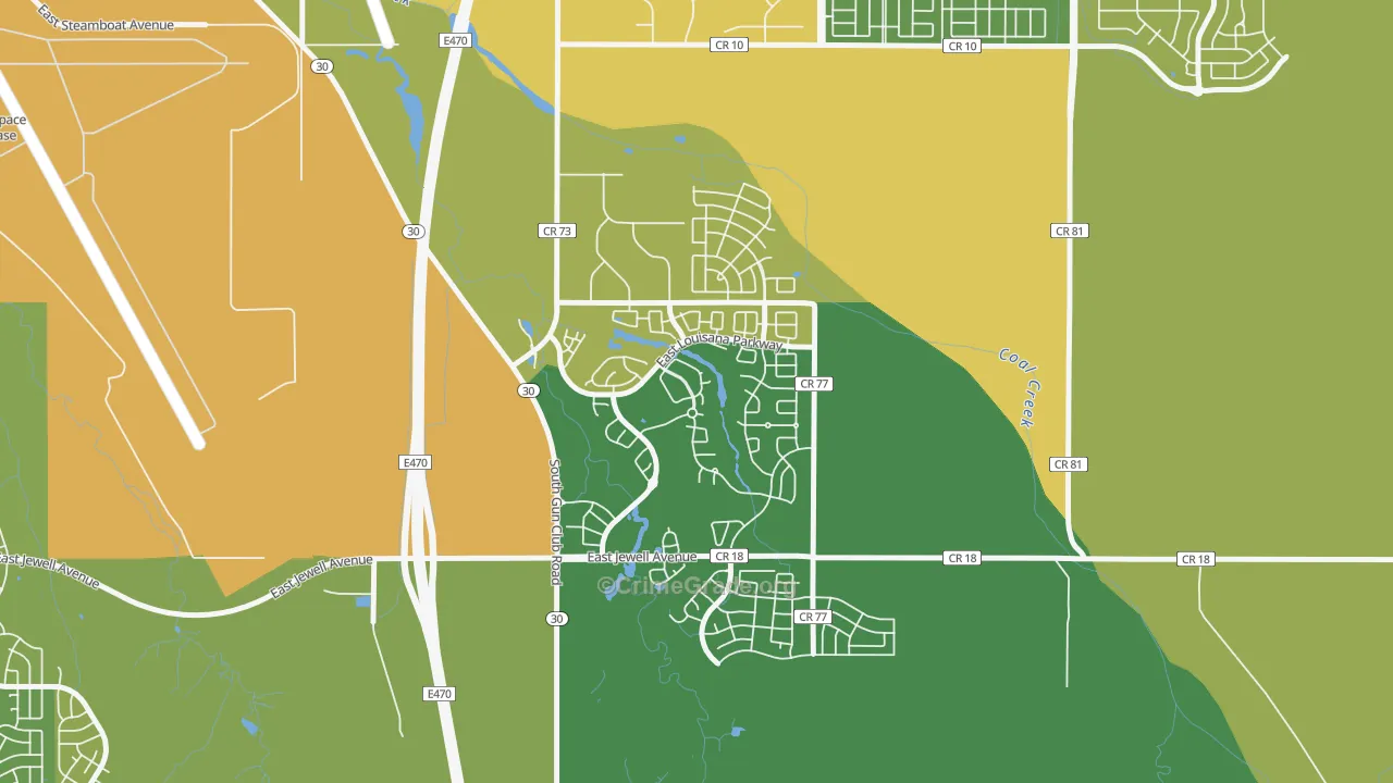 Murphy Creek, Aurora, CO Map of Vandalism Rates