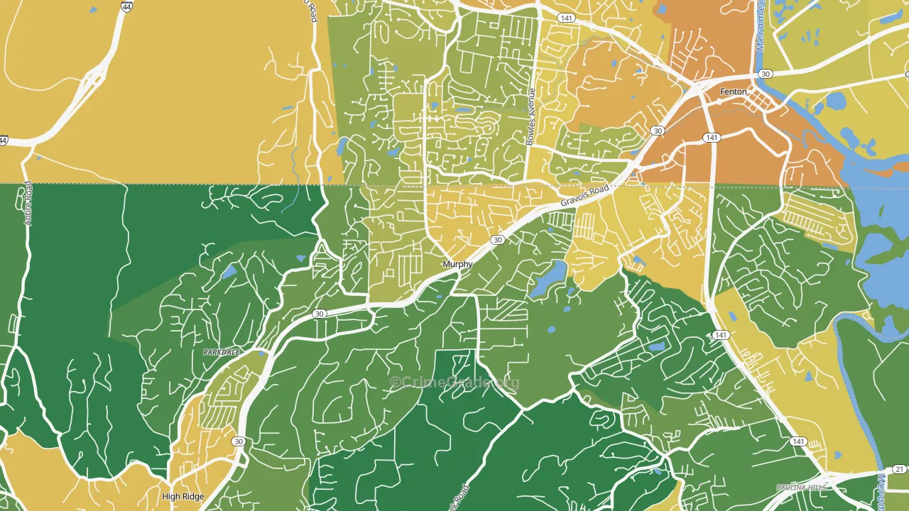 Murphy, MO Map of Vandalism Rates