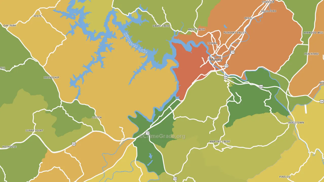 Murphy, NC Map of Vandalism Rates