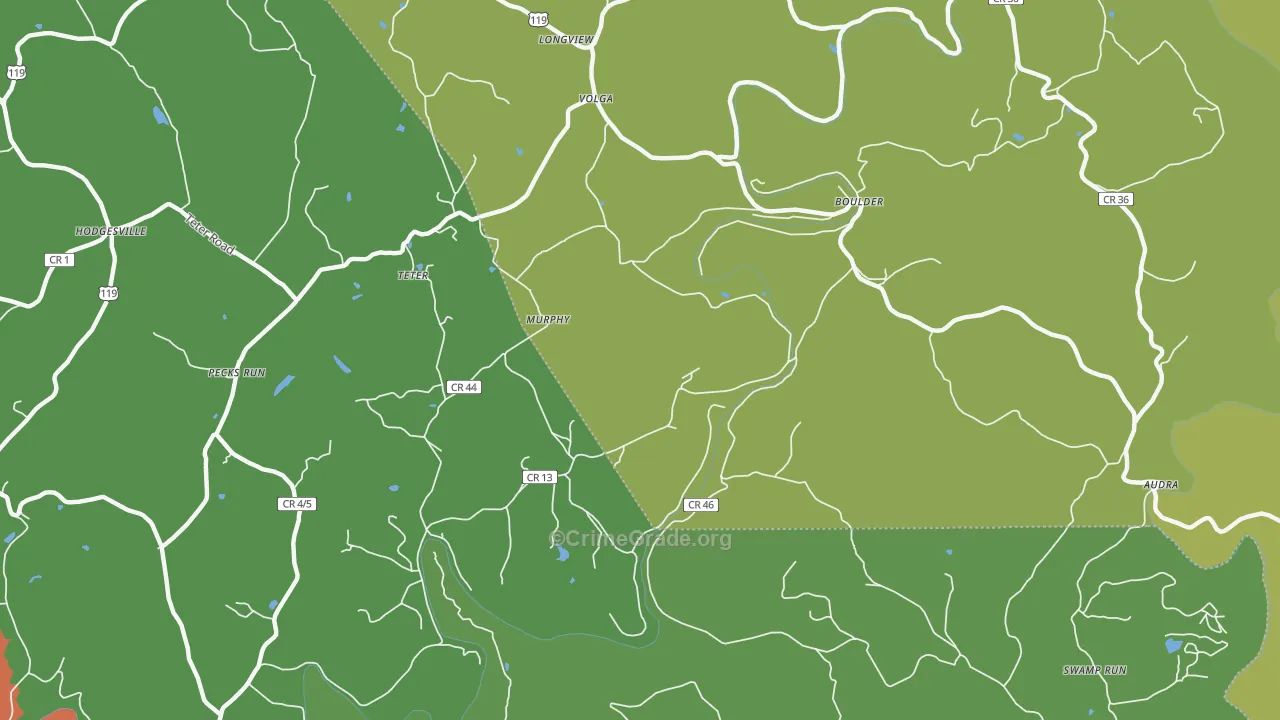 Murphy, WV Map of Vandalism Rates