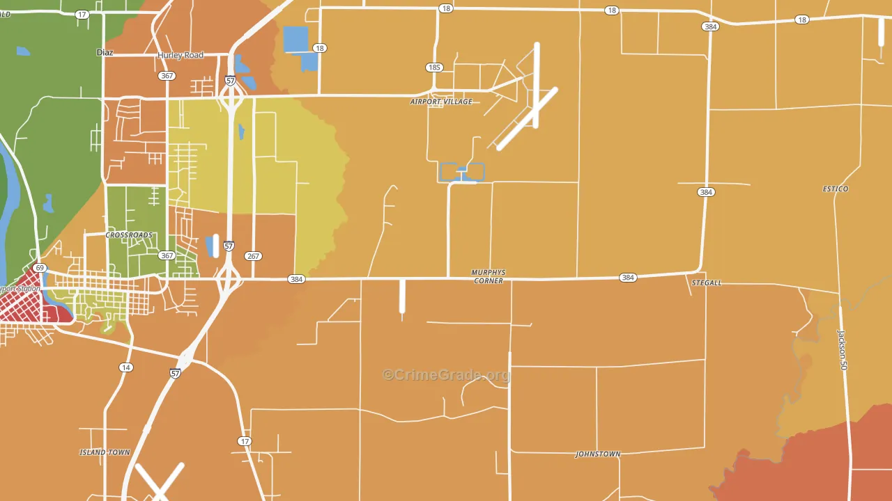 Murphys Corner, AR Map of Vandalism Rates