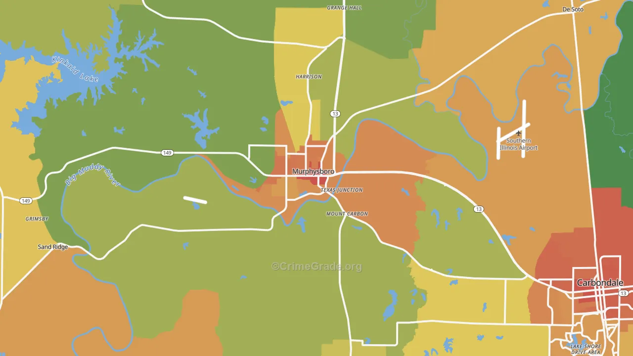Murphysboro, IL Map of Vandalism Rates