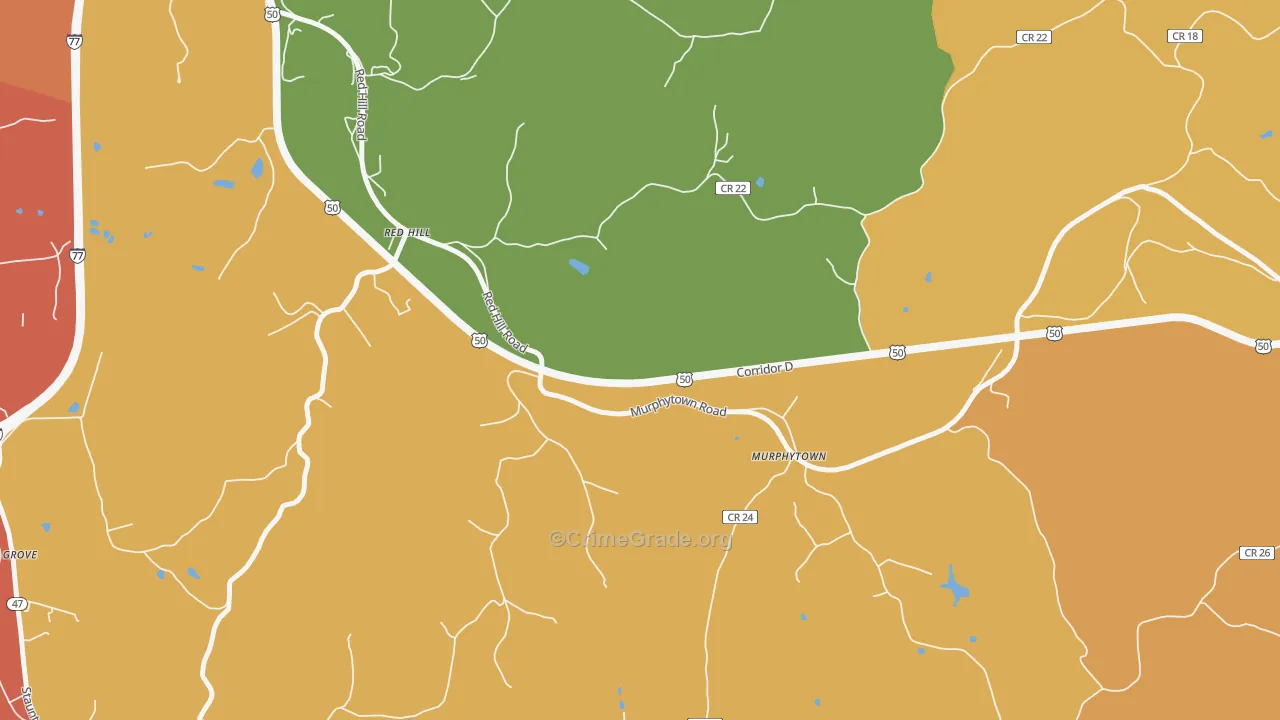 Murphytown, WV Map of Vandalism Rates