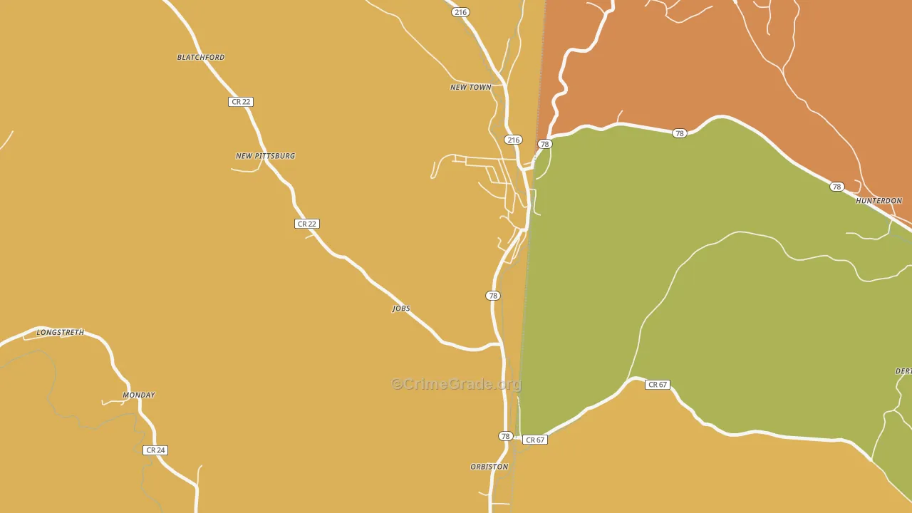 Murray City, OH Map of Vandalism Rates