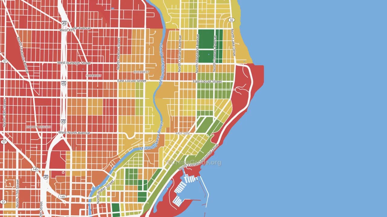 Murray Hill, Milwaukee, WI Map of Vandalism Rates