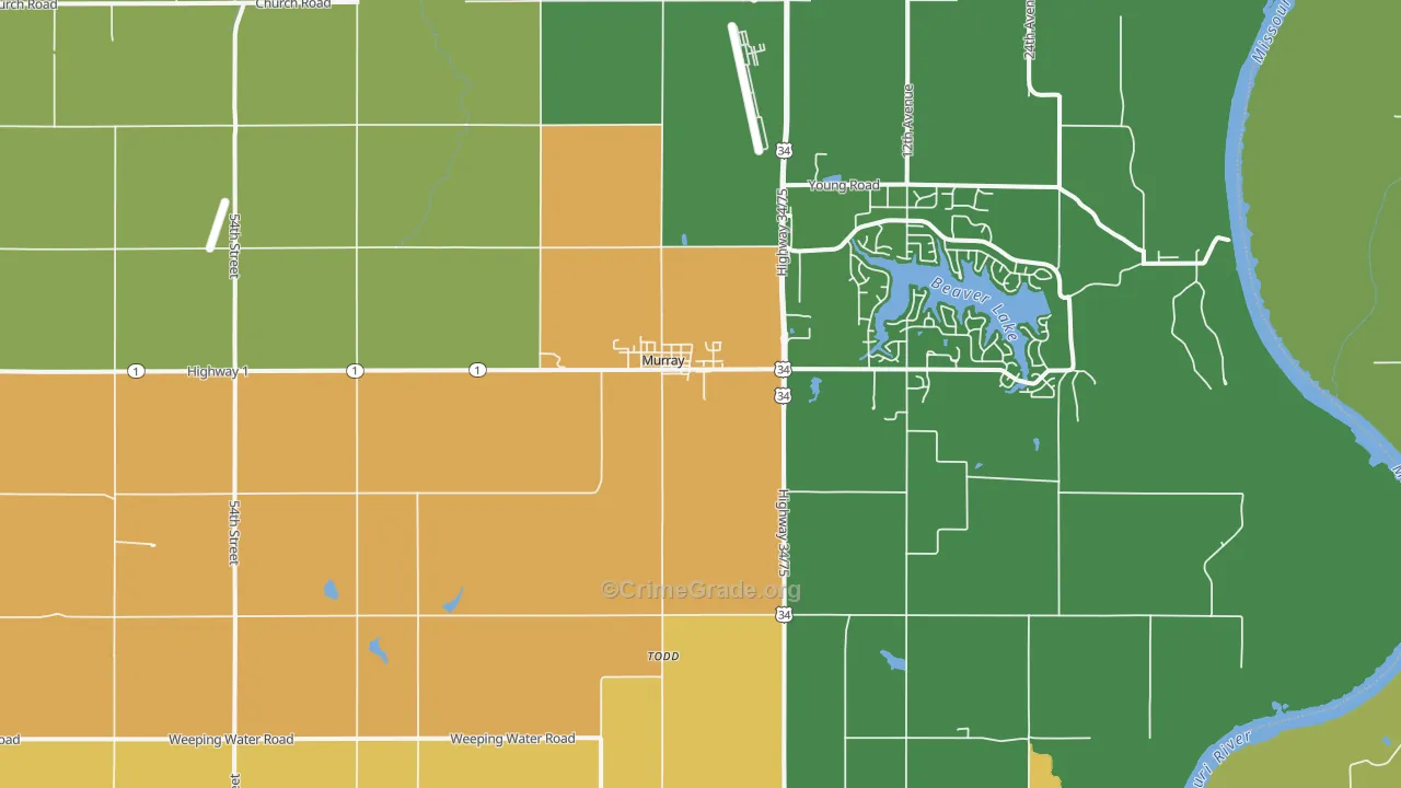 Murray, NE Map of Vandalism Rates