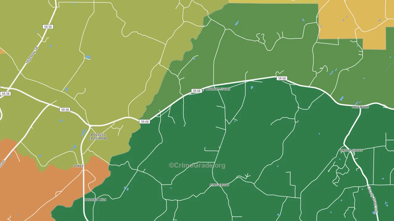 Murray Store, TN Map of Vandalism Rates