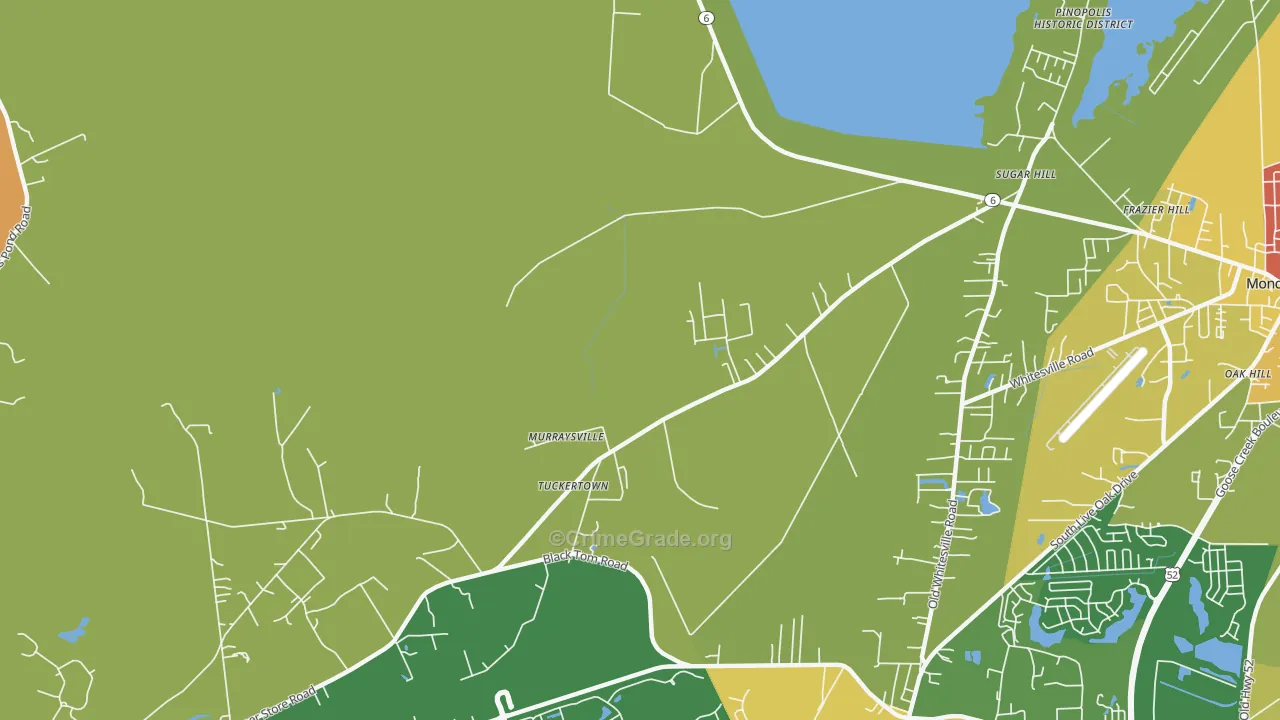 Murraysville, SC Map of Vandalism Rates