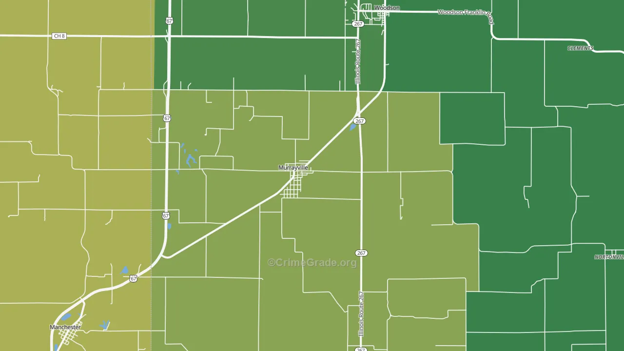 Murrayville, IL Map of Vandalism Rates