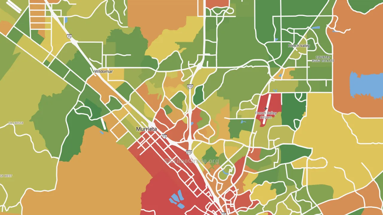 Murrieta, CA Map of Vandalism Rates