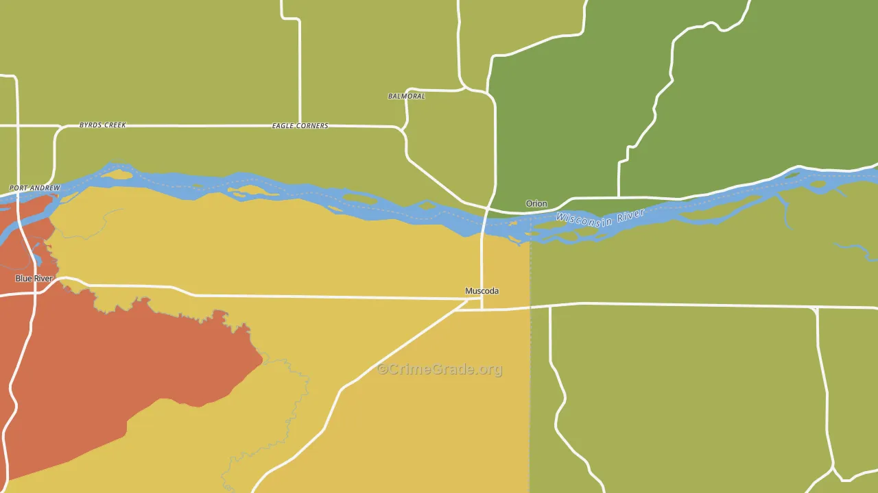 Muscoda, WI Map of Vandalism Rates