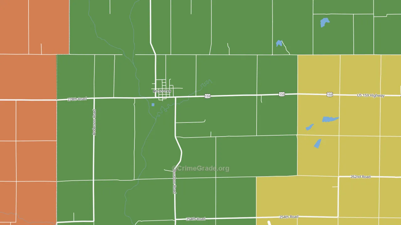 Muscotah, KS Map of Vandalism Rates