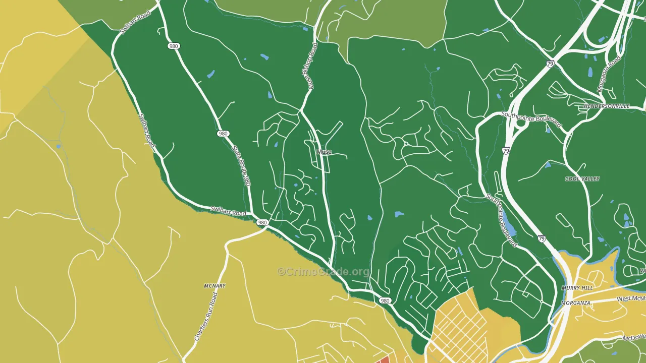 Muse, PA Map of Vandalism Rates