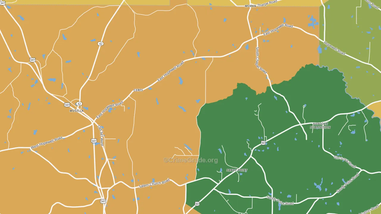 Musella, GA Map of Vandalism Rates