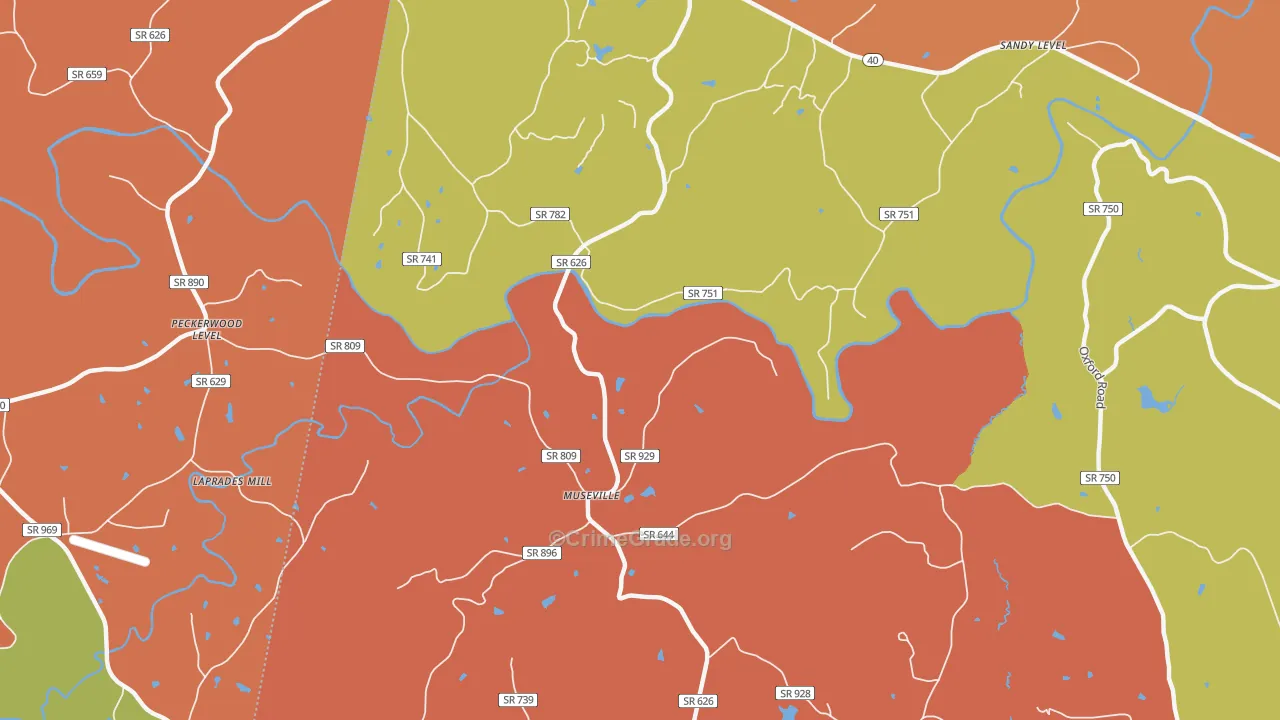 Museville, VA Map of Vandalism Rates