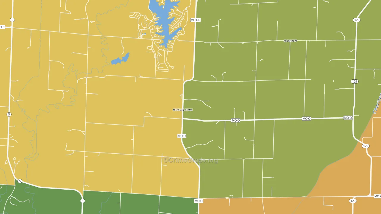 Musselfork, MO Map of Vandalism Rates