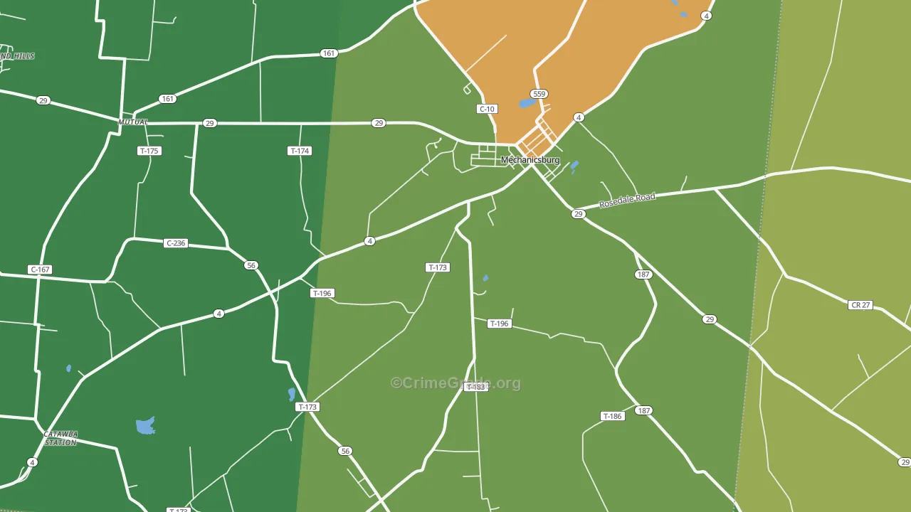 Mutual, OH Map of Vandalism Rates