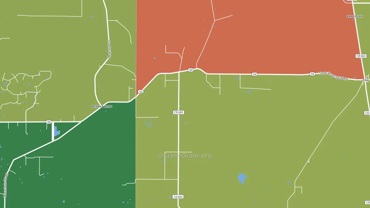 Myakka Head, FL Map of Vandalism Rates