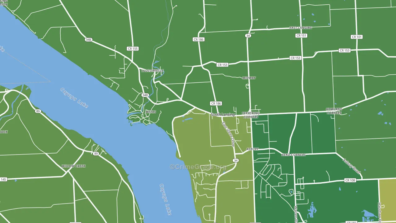Myers, NY Map of Vandalism Rates