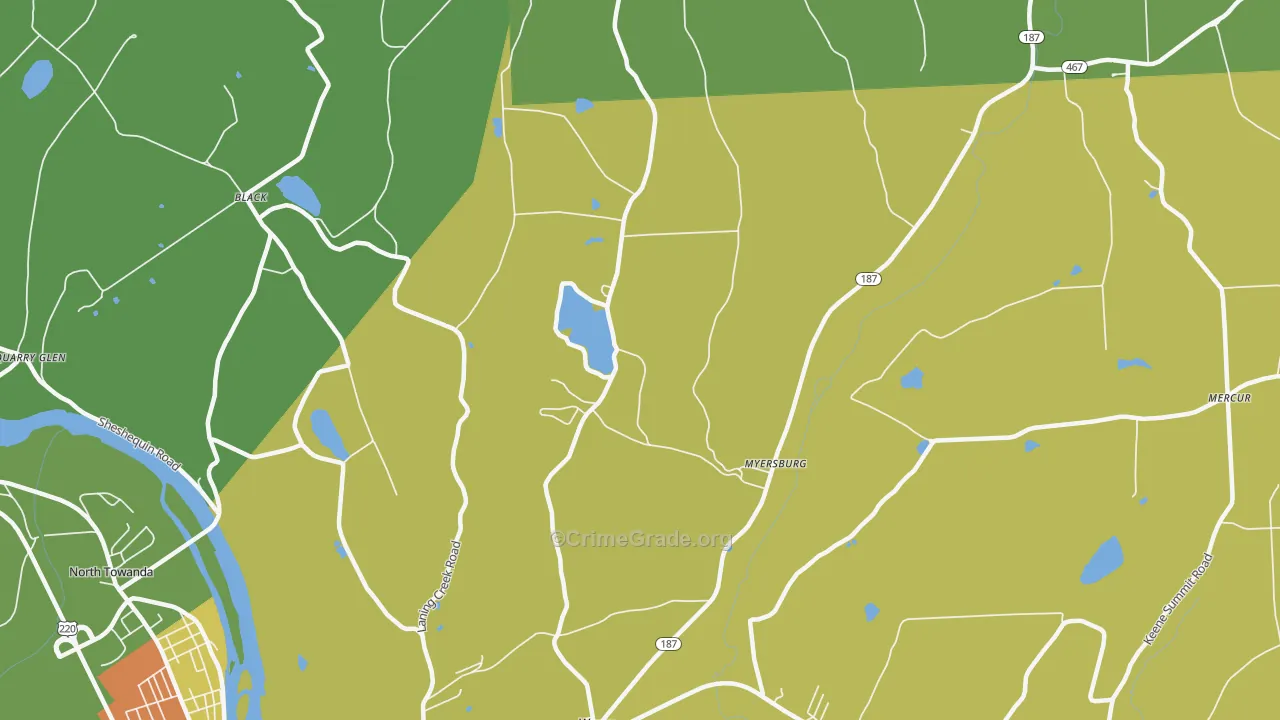 Myersburg, PA Map of Vandalism Rates