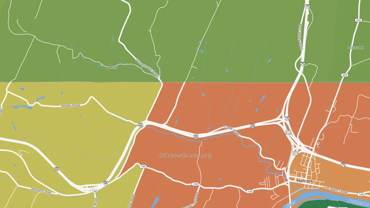 Myersdale, MD Map of Vandalism Rates