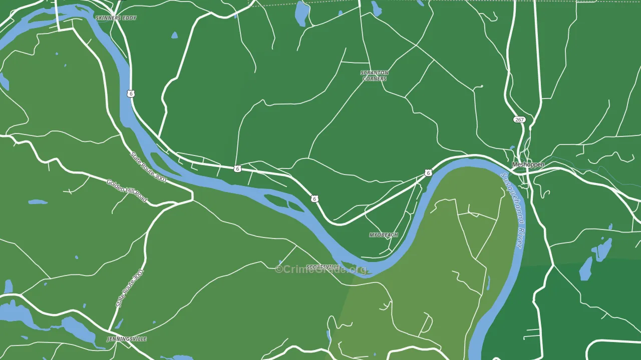 Myobeach, PA Map of Vandalism Rates