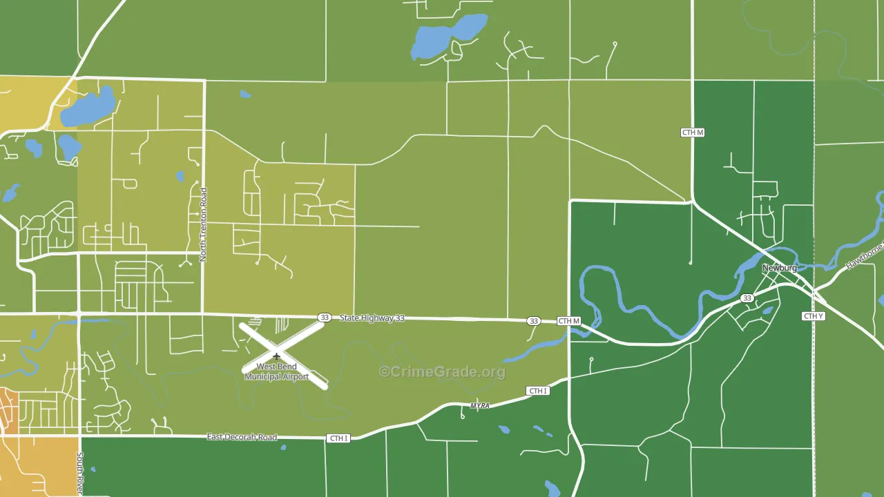 Myra, WI Map of Vandalism Rates