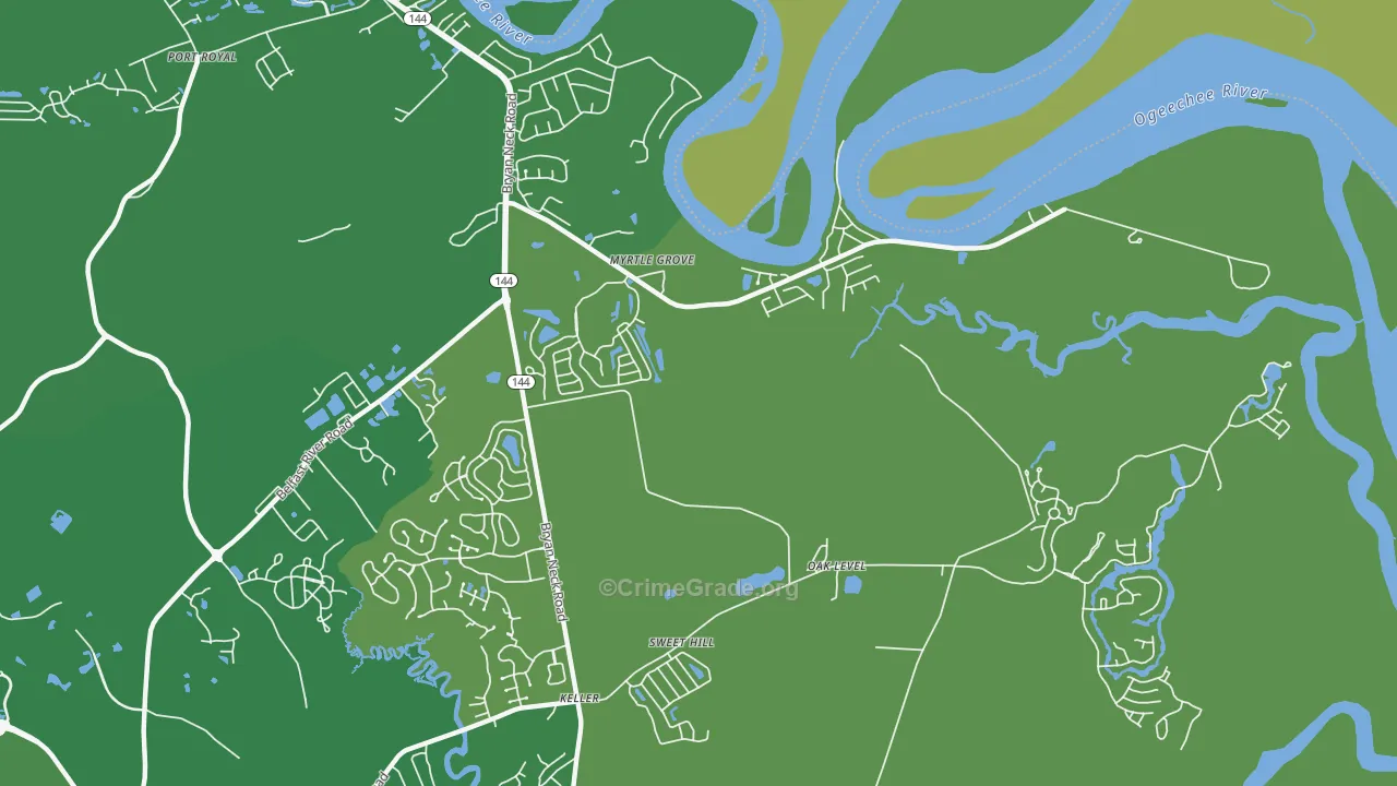 Myrtle Grove, GA Map of Vandalism Rates