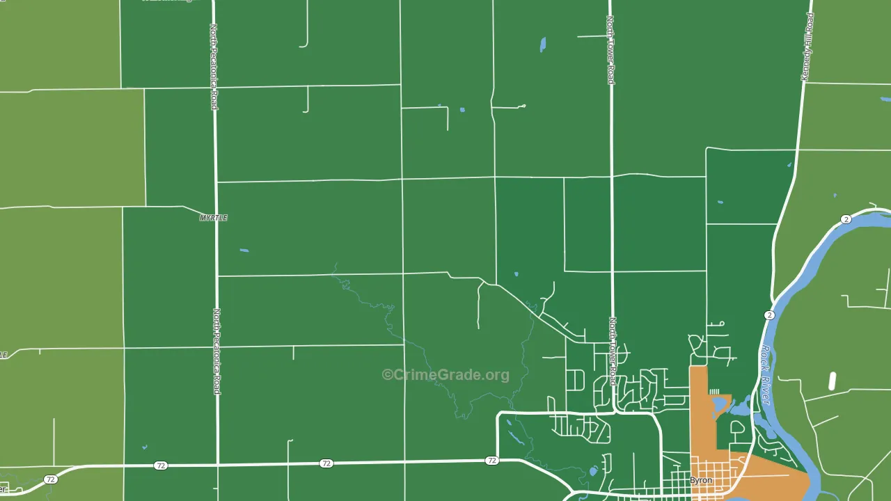 Myrtle, IL Map of Vandalism Rates