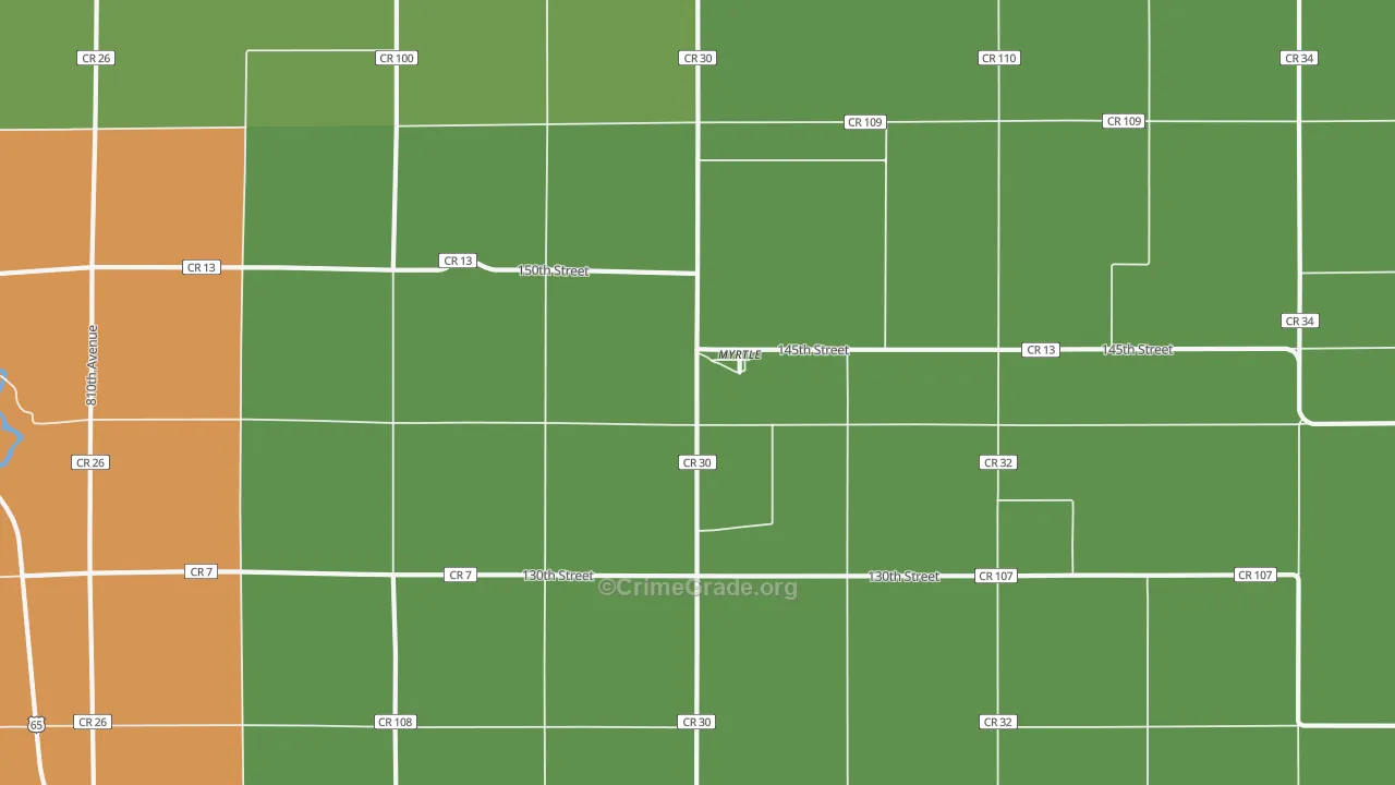 Myrtle, MN Map of Vandalism Rates