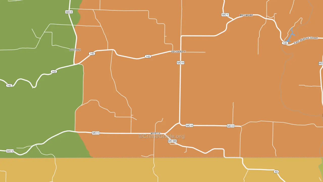 Myrtle, MO Map of Vandalism Rates