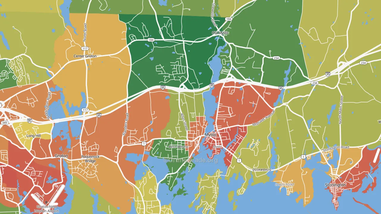 Mystic, CT Map of Vandalism Rates
