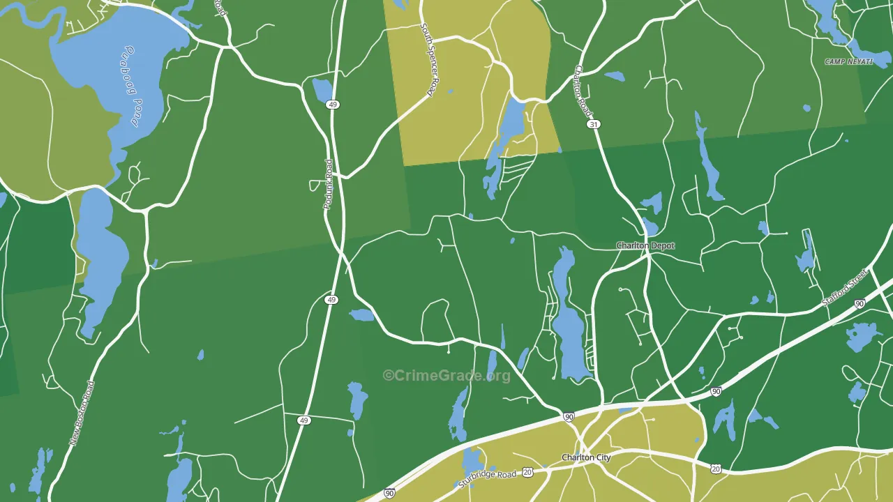 Mystic Grove, MA Map of Vandalism Rates