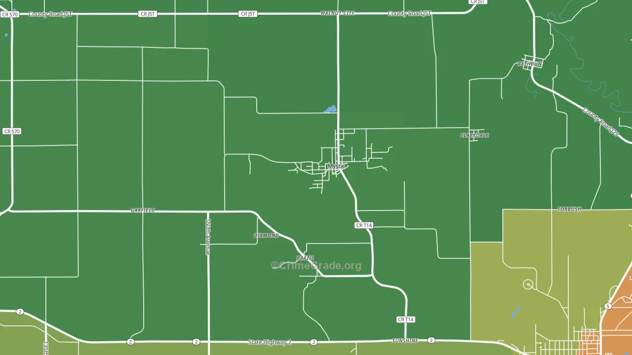Mystic, IA Map of Vandalism Rates