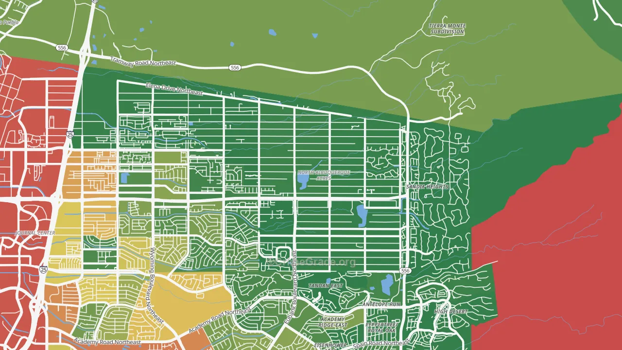 N Albuquerque Acres, Albuquerque, NM Map of Vandalism Rates