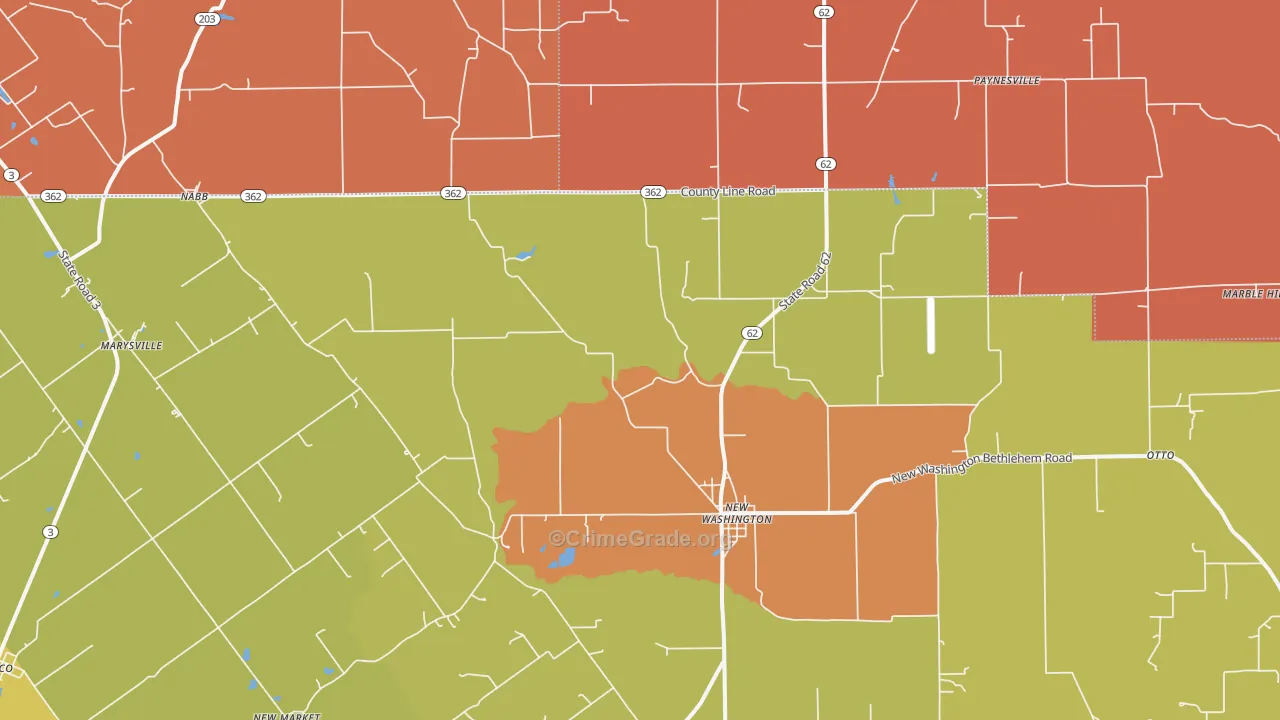 Nabb, IN Map of Vandalism Rates