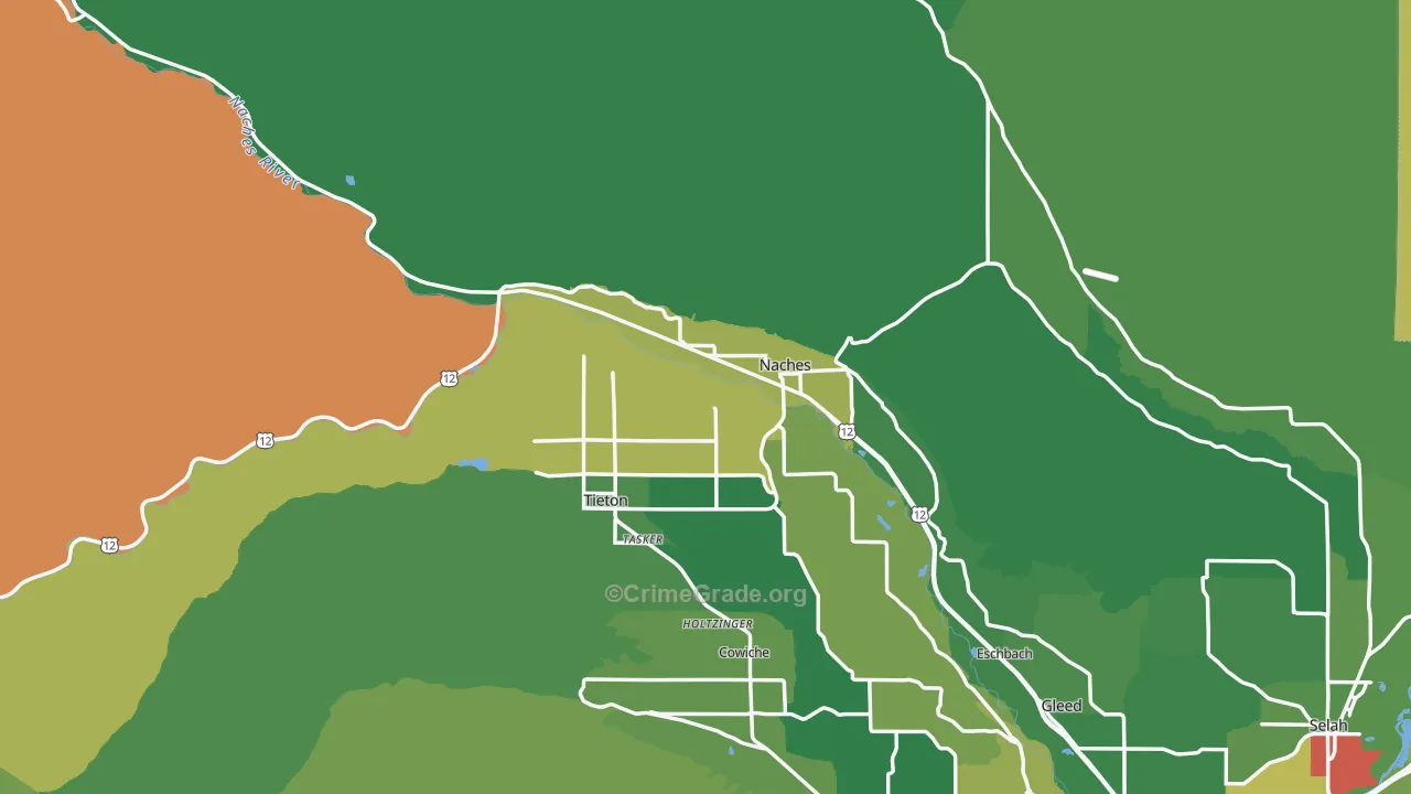 Naches, WA Map of Vandalism Rates