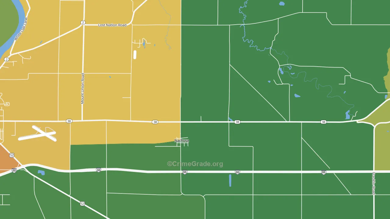 Nachusa, IL Map of Vandalism Rates