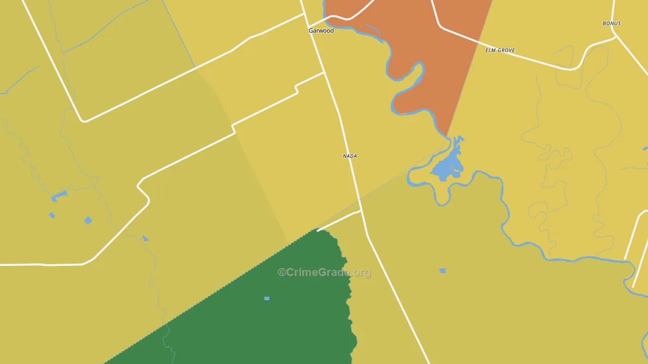 Nada, TX Map of Vandalism Rates