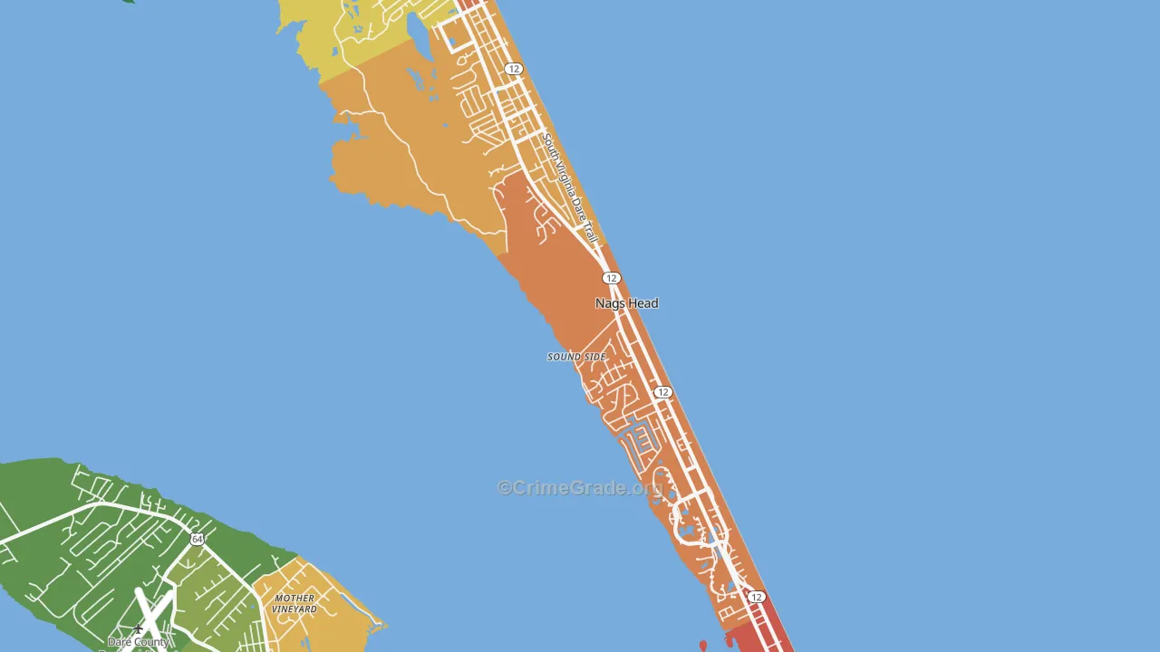 Nags Head, NC Map of Vandalism Rates