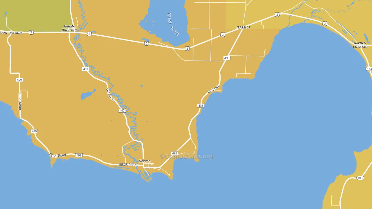 Nahma, MI Map of Vandalism Rates