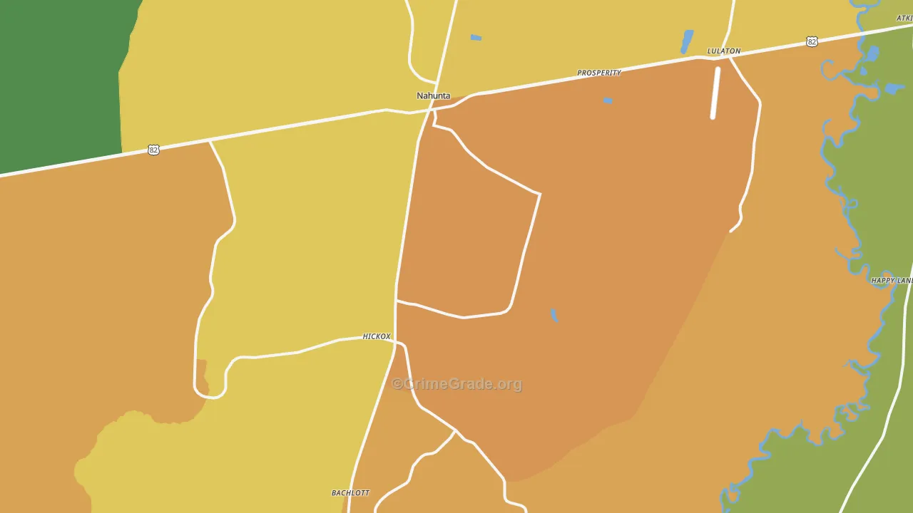Nahunta, GA Map of Vandalism Rates