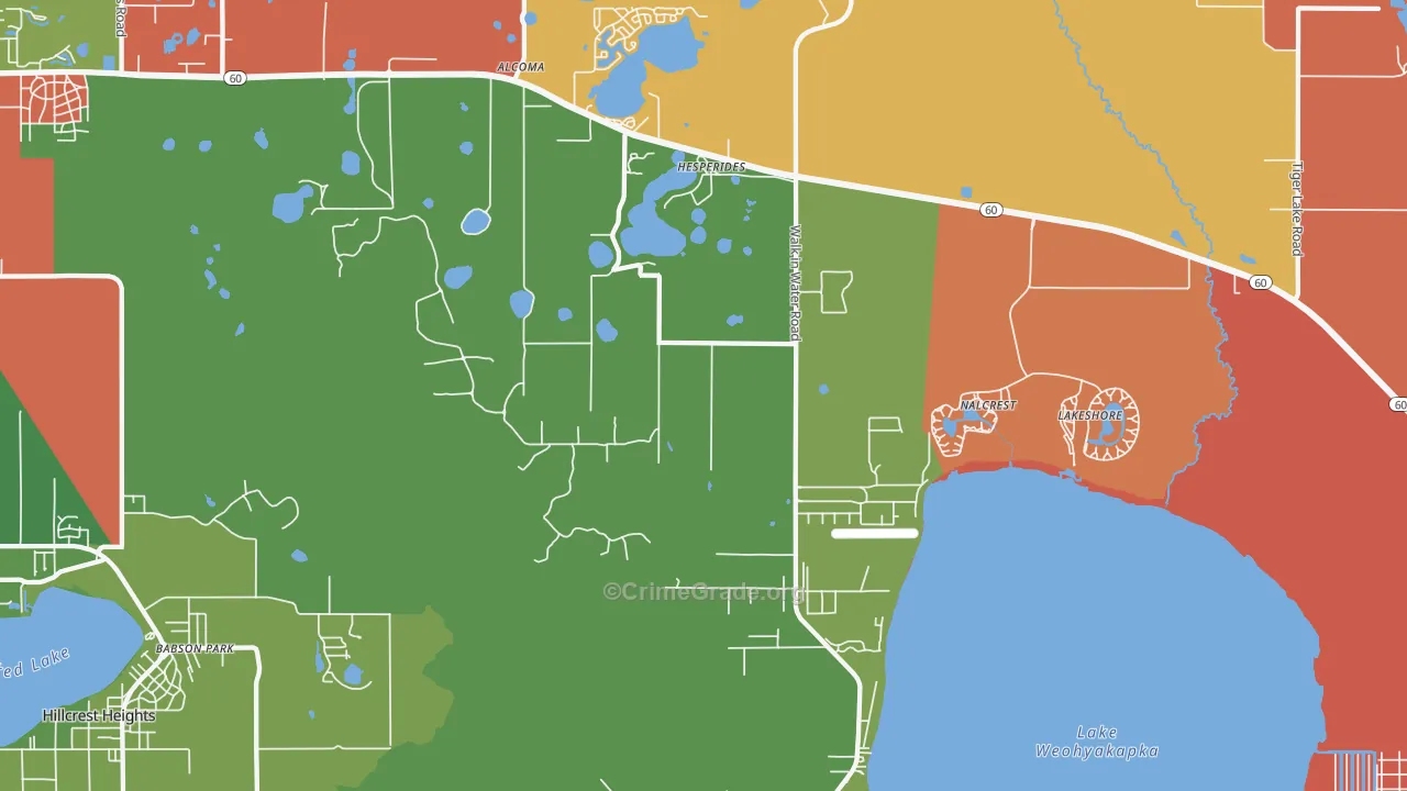Nalcrest, FL Map of Vandalism Rates