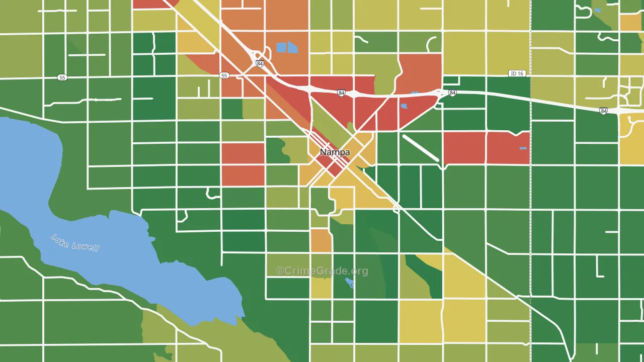 Nampa, ID Map of Vandalism Rates