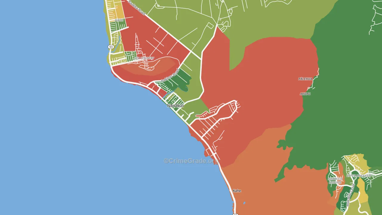 Nanakuli, HI Map of Vandalism Rates