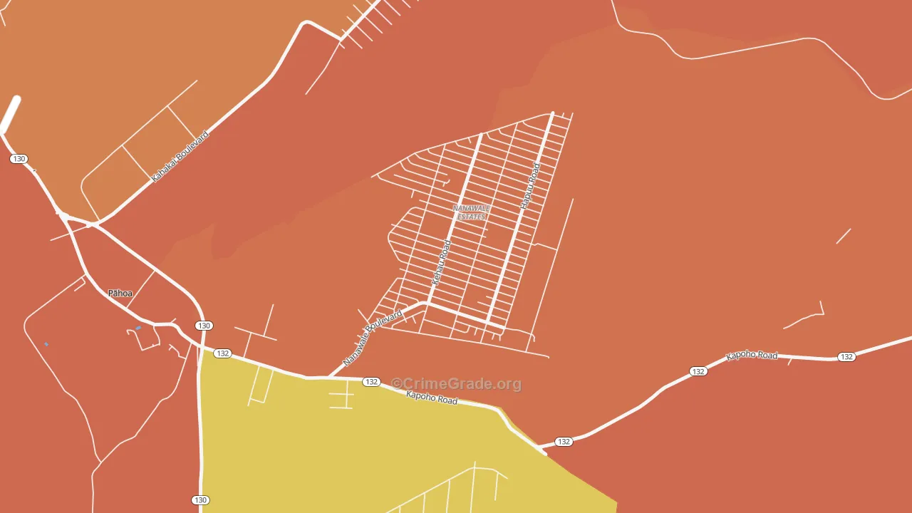 Nanawale Estates, HI Map of Vandalism Rates