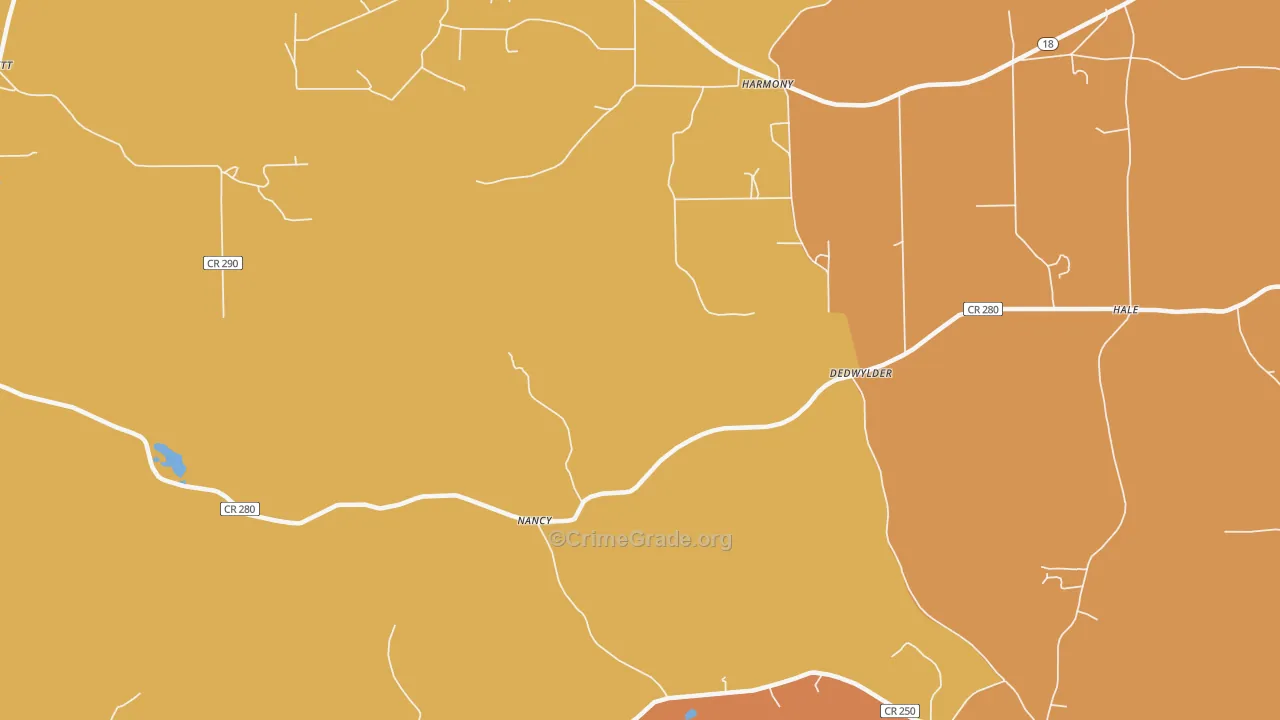 Nancy, MS Map of Vandalism Rates